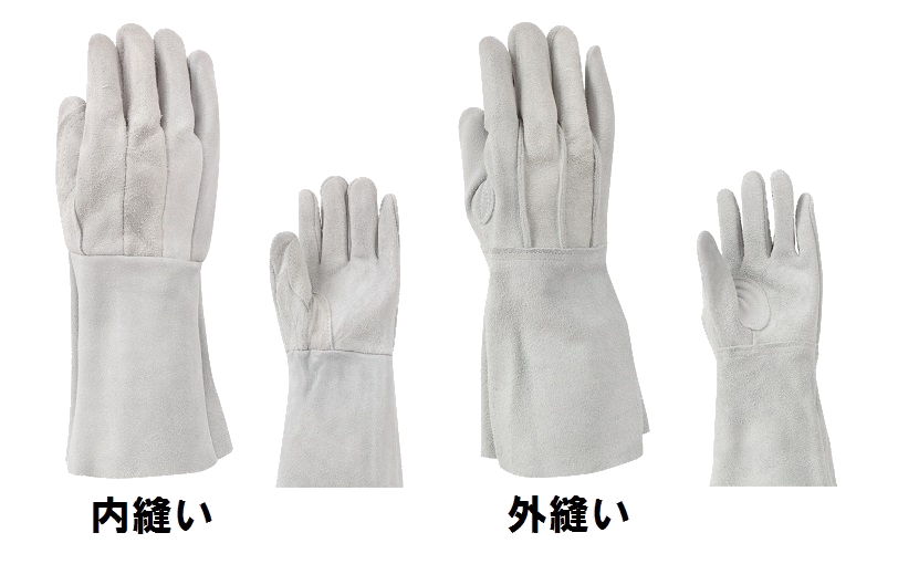 溶接用 床革5本指 W-335（内縫い、外縫い） - ゴム手袋・塩ビ手袋の 